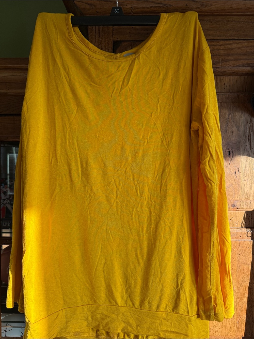 Old Navy Bright Yellow Long-Sleeve Scoop Neck Top